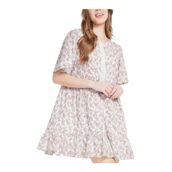 Jillian Harris X Joe Fresh Tiered Cotton Floral Mini Dress - Size Large - Picture 13 of 16